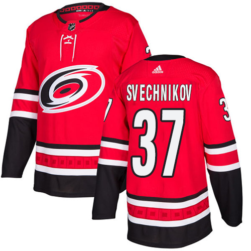 Adidas Men Carolina Hurricanes #37 Andrei Svechnikov Red Home Authentic Stitched NHL Jersey